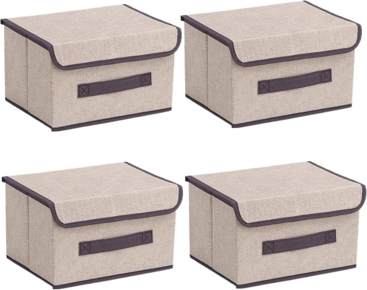 Wintfarm Aufbewahrungsbox mit Deckel Stoff 4er Set 22L 36x23x24cm