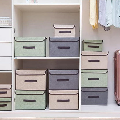 Aufbewahrungsbox Stoff 4er Set 22L mit Deckel, 36x23x24cm