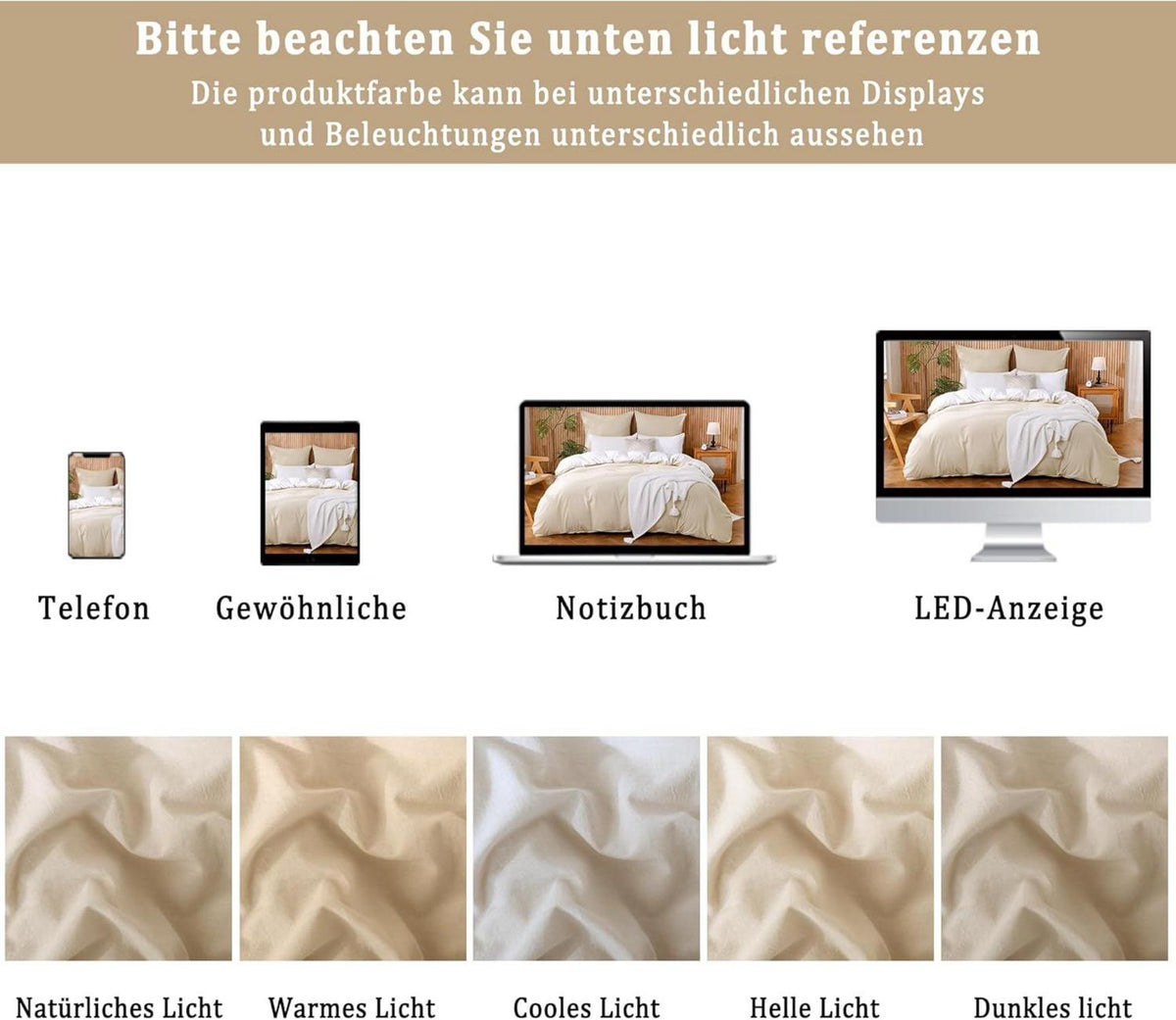 2er Set Kissenbezug 40x80 Beige 100% Gewaschene Baumwolle Leinen Textur OEKO-TEX