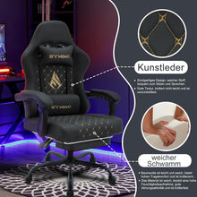 Symino Gaming Stuhl mit Fußstütze 200 kg Belastbarkeit
