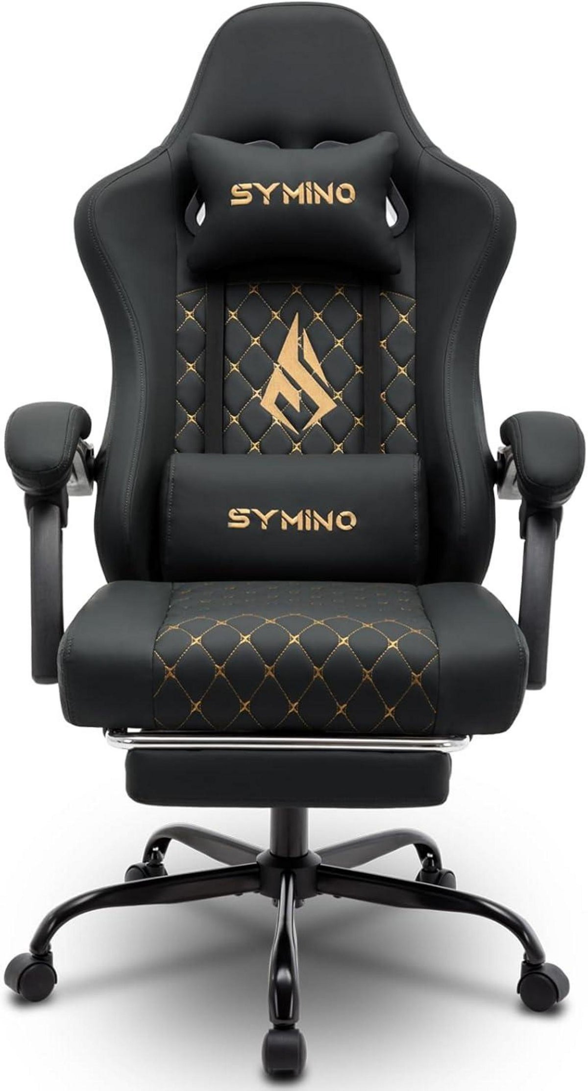 Symino Gaming Stuhl Racing Style 200kg Schwarz Vintage PU Leder