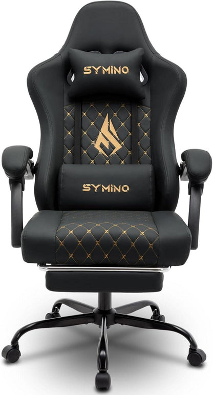 Symino Gaming Stuhl Racing Style 200kg Schwarz Vintage PU Leder