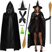 Halloween Hexenkostüm Damen Accessoires Set