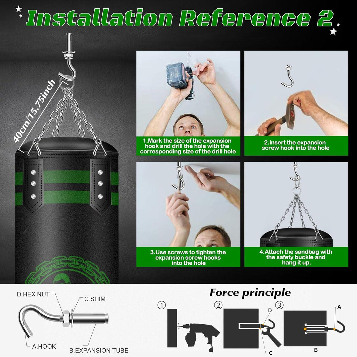 Boxsack Hängend Set Unausgefüllt Microfiber Leder Training Fitness MMA Kickboxen