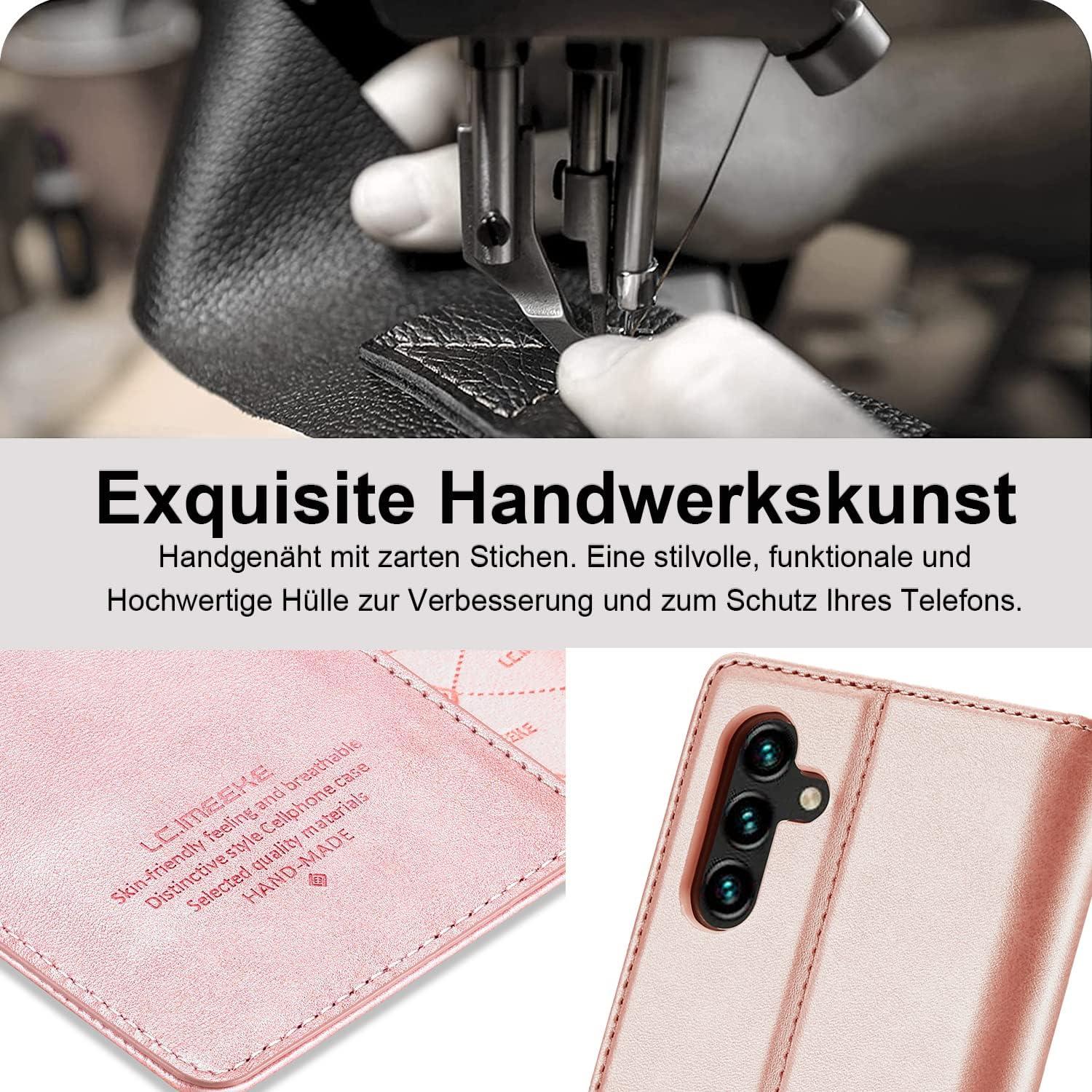 Handyhülle Samsung Galaxy A14 5G Leder Brieftasche Schutz Stoßfest