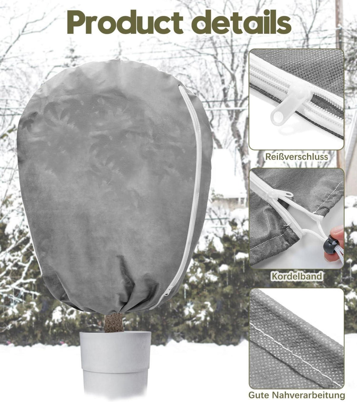 Pflanzenfrostschutz Vlies 50g m² Kübelpflanzen Schutz 140x200cm