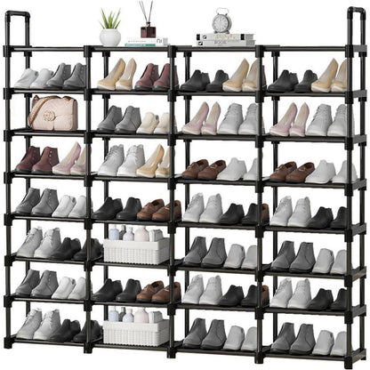 Schuhregal Schwarz Metall 180x28x145 cm Platzsparend