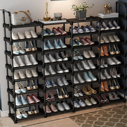 Schuhregal Schwarz Metall 180x28x145 cm Platzsparend