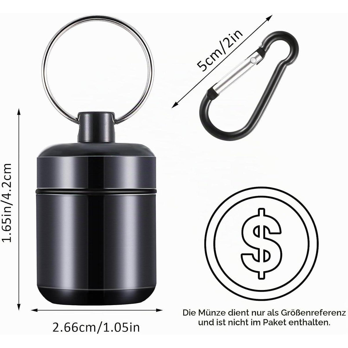 Tabletten-Organizer mit Schlüsselanhänger – Wasserdicht & Kompakt