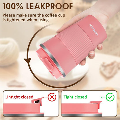 Aolieh Thermobecher 380ml Edelstahl Travel Mug Grapefruit