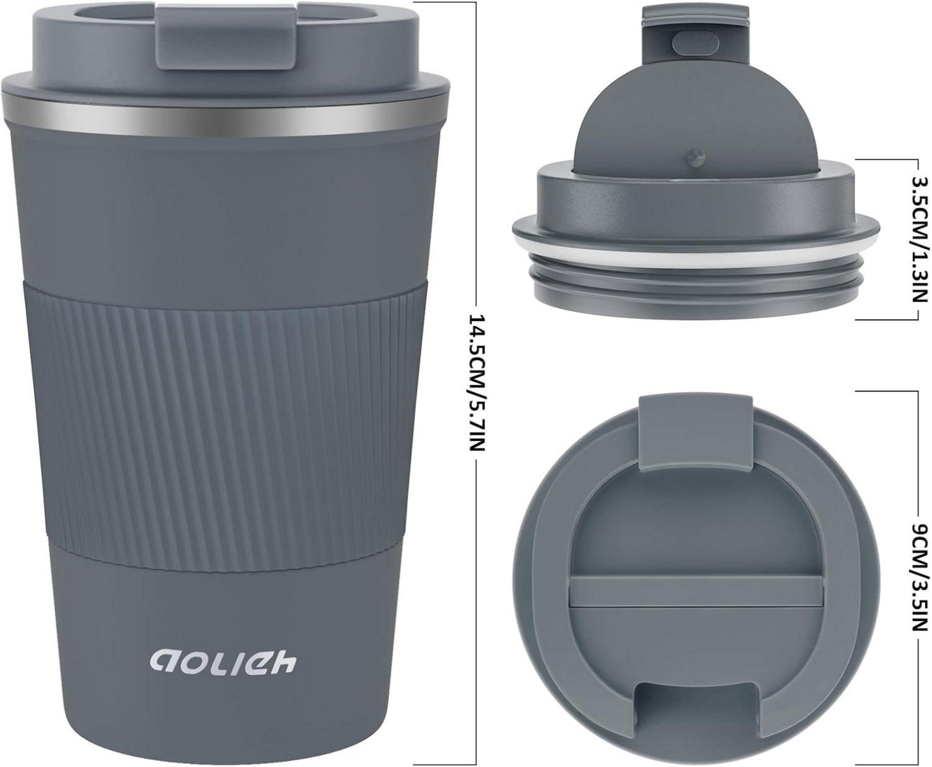 Thermobecher Edelstahl Kaffeebecher Isolierbecher 380ml Graue