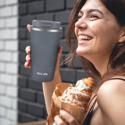 Thermobecher Edelstahl Kaffeebecher Isolierbecher 380ml Graue