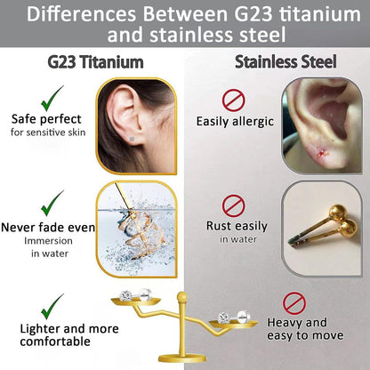 G23 Titan Nasenring Set 3 Stück 18G/20G Knorpel Helix Septum Schmuck