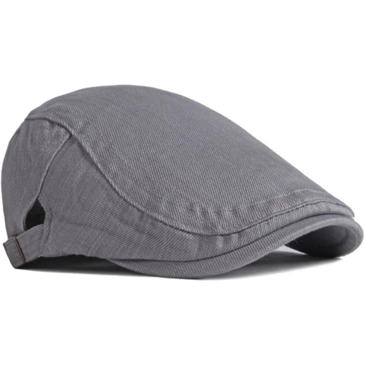 Baumwoll Flatcap Herren Sommer – Verstellbare Newsboy Cap Grau