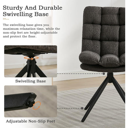 Drehbare Esszimmerstühle 6er Set, Grau – Komfort & Modernes Design