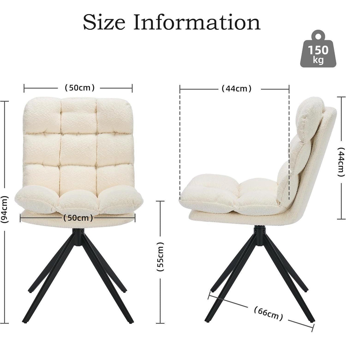 Drehbare Esszimmerstühle 4er Set, Weiß – Komfort & Modernes Design