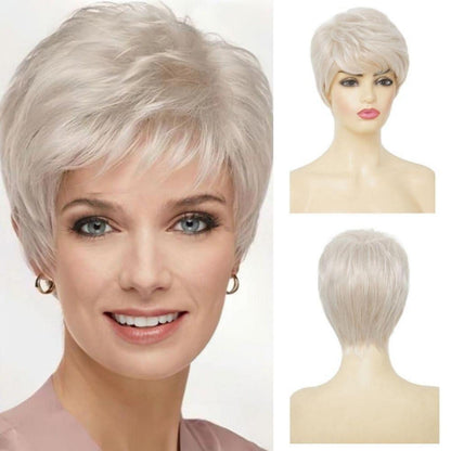 Blonde Pixie Cut Perücke mit Pony – Kurzhaar Perücke Damen