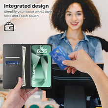 Samsung Galaxy S24 FE 5G Hülle - Schwarz PU Leder Klapphülle