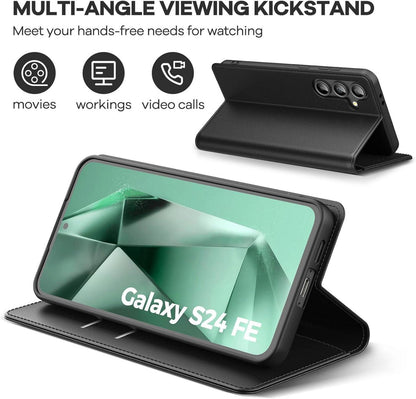 Samsung Galaxy S24 FE 5G Klapphülle mit Panzer Schutz Glas und