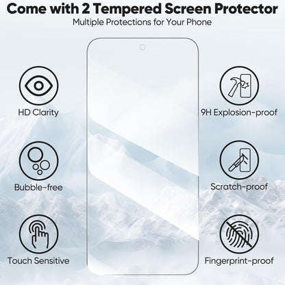 Peakally Samsung Galaxy S24 FE 5G Handyhülle mit Panzer Schutz Glas - Rot