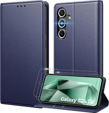 Handyhülle Samsung Galaxy S24 FE 5G PU Leder Klapphülle mit Panzer