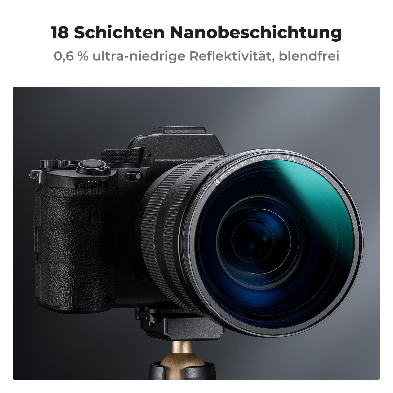 58mm Slim Zirkularer Polfilter für Kameraobjektive - Hochwertiges Glas & Aluminium