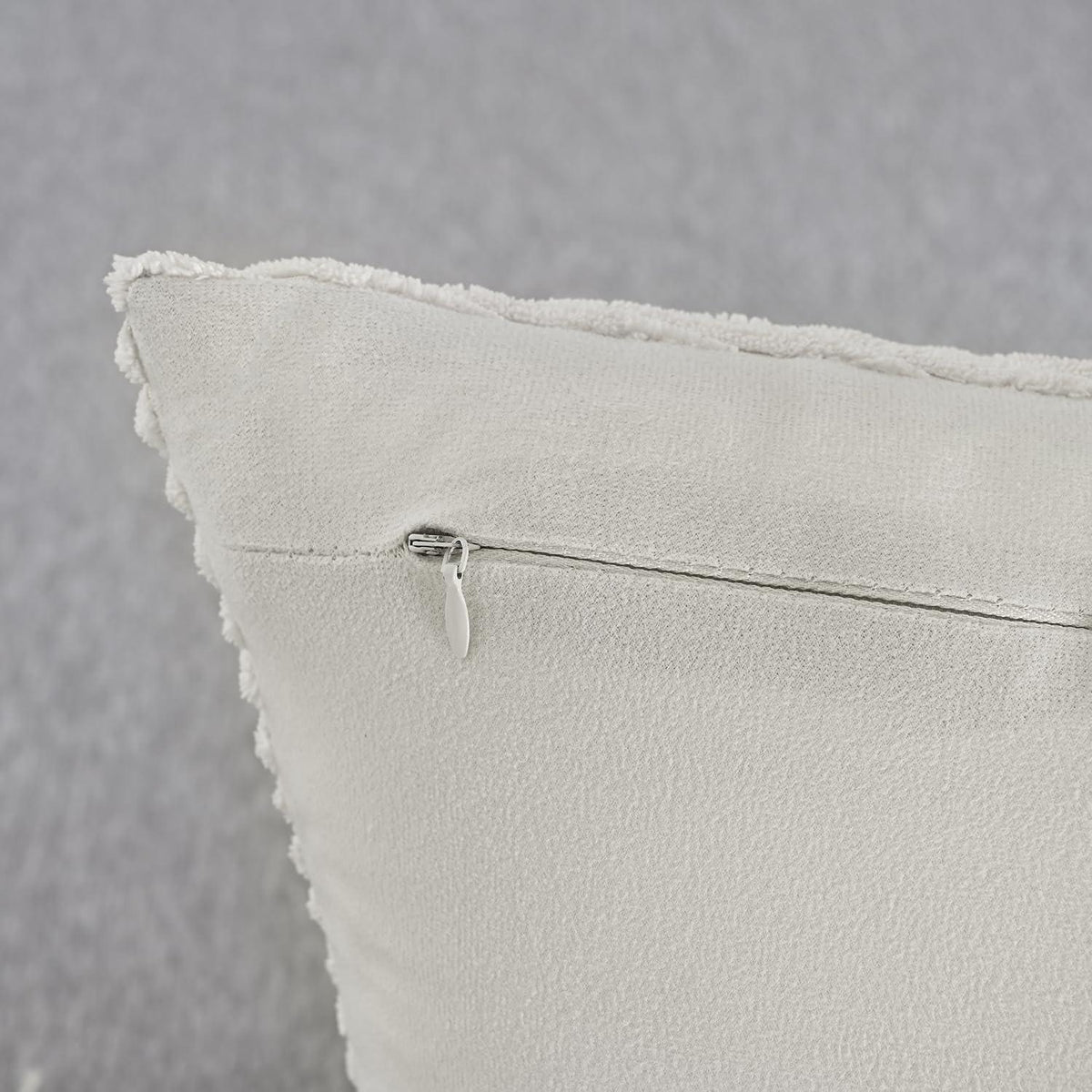 Creme Cord Kissenbezüge 50x50cm - 2er Set | Gestreifte Zierkissen