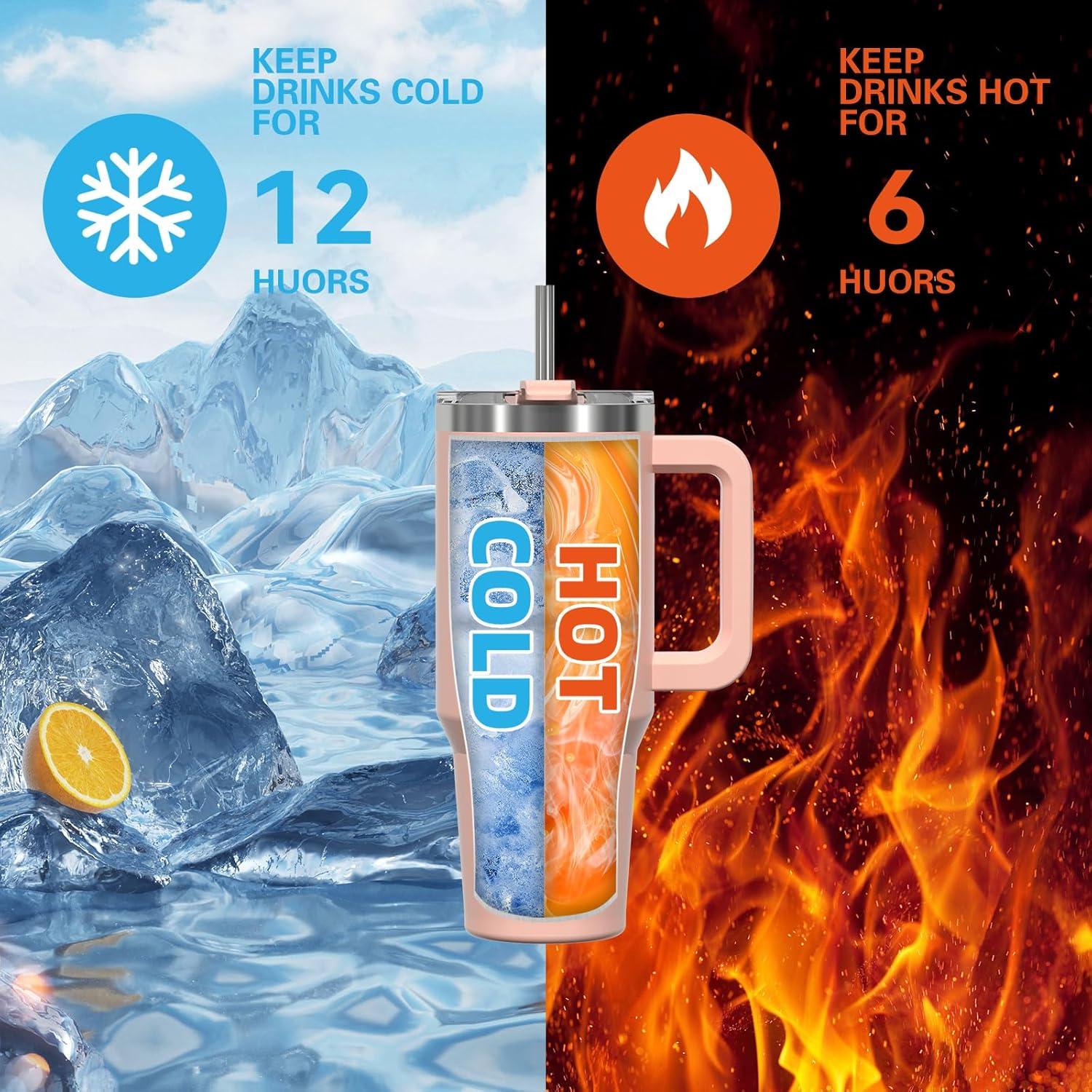 Doppelwandiger Kaffeebecher to Go Thermobecher 30oz Pink