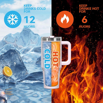 Thermobecher Kaffeebecher to Go Edelstahl Vakuum Trinkbecher mit Griff