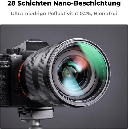 UV Filter 62mm mit Objektivdeckel, Reinigungstuch, HD - Nano X-Serie