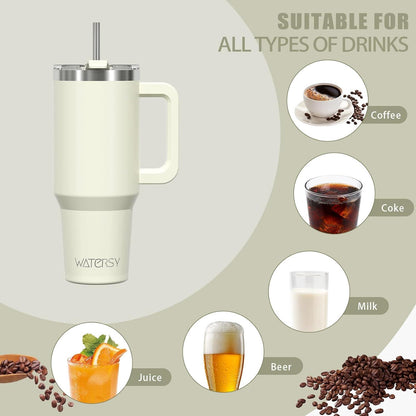 30oz Kaffeebecher to Go Thermobecher Doppelwandiger Edelstahl Vakuum Auslaufsicher Trinkbecher Beige