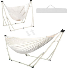 Hängematten & Hängesessel Gestell Set Beige 2-in-1 Tragbar