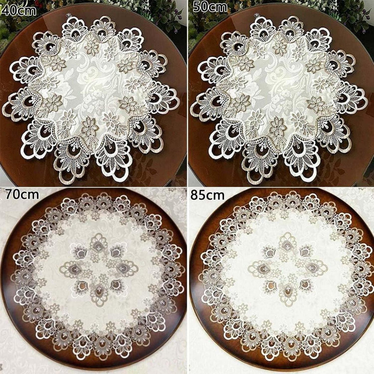 Runde Tischdecke Spitze Blumenmuster 70cm – Elegant & Pflegeleicht