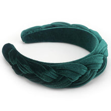 Samt Geflochtenes Damen Stirnband Trachten Vintage Haarreif Green