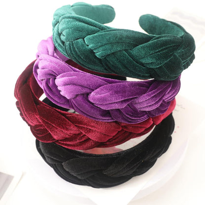 Samt Geflochtenes Stirnband Trachten Vintage Haarreif Mode Damen Haarband