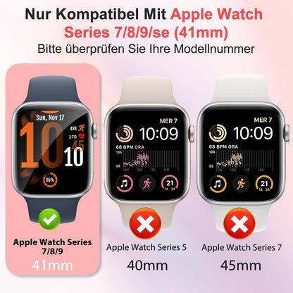 Schutzfolie für Apple Watch Series 7/8/9 41mm - 4er Pack