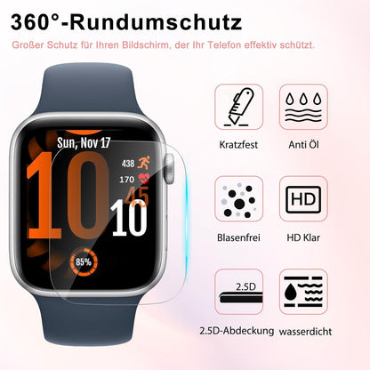 Schutzfolie für Apple Watch Series 7/8/9 41mm Panzerglas Displayfolie
