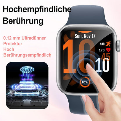 Schutzfolie für Apple Watch Series 7/8/9 41mm Panzerglas, Flexible TPU Displayfolie
