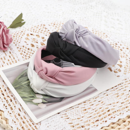 4er Pack breite geknotete Stirnbänder Haarreifen Damen
