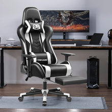 Ergonomischer Gaming Stuhl mit Fußstütze und 150KG Tragkraft