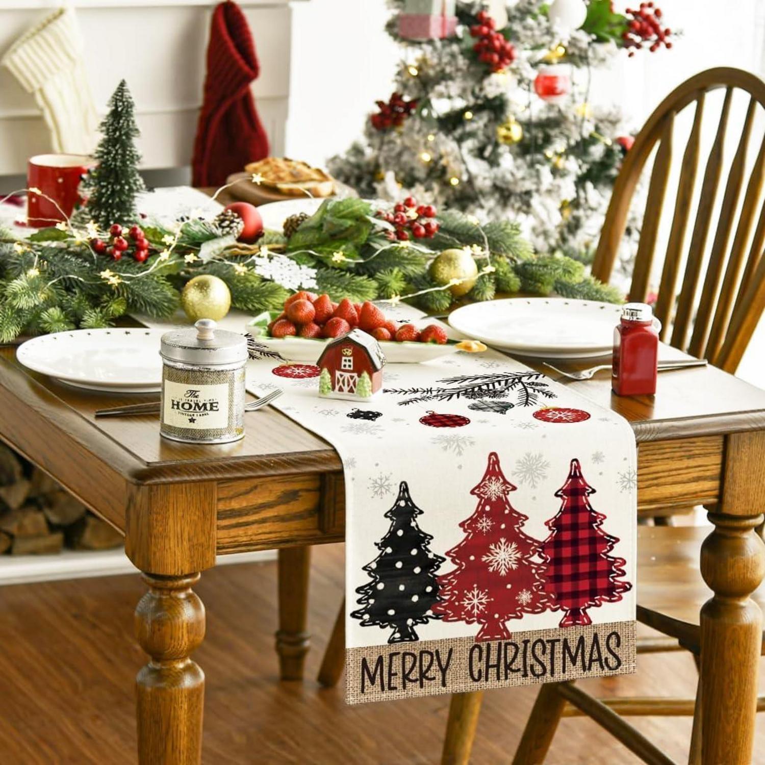 Weihnachtsdeko Tischläufer Weihnachtstischläufer Christmas