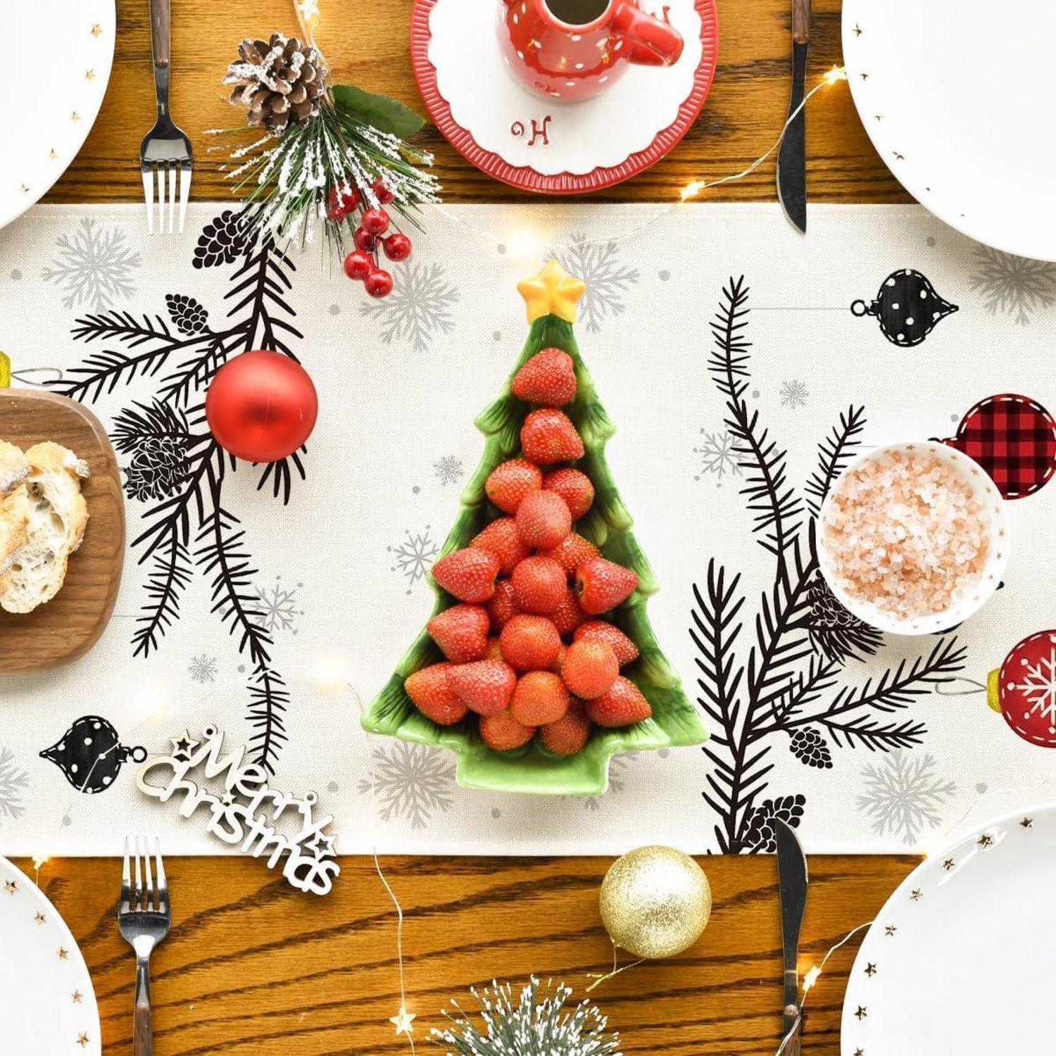 Weihnachtsdeko Innen Tischläufer Weihnachten Christmas Decorations 33x183cm