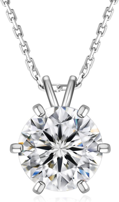 Moissanite Halskette Silber mit Anhänger 1-4 CT VVS1 D