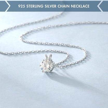 Moissanit Diamant Kette Damen Silber 925 Anhänger Halskette VVS1 D 1 CT Länge