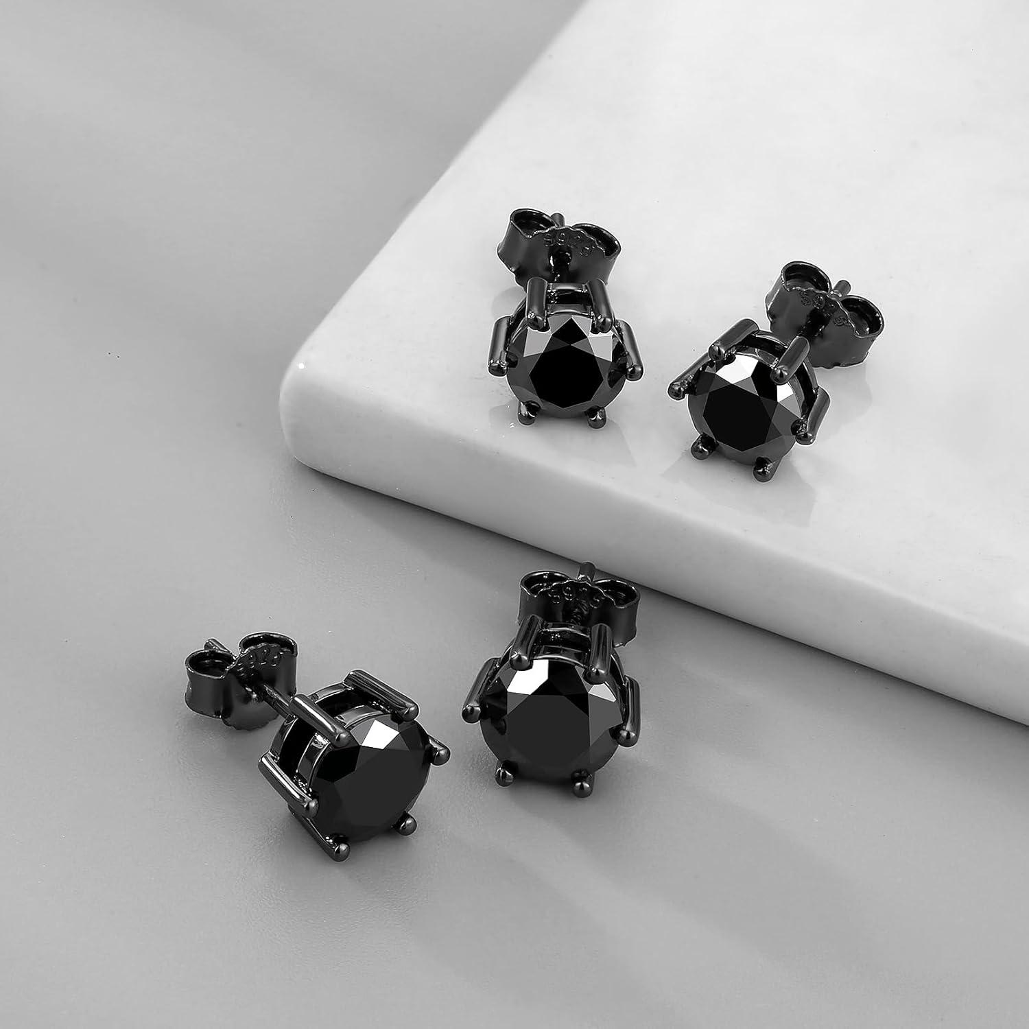 Moissanite Ohrringe 925 Silber 1,2-3 Karat VVS1 Diamant Schwarz