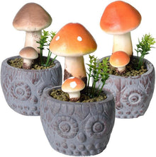 Künstliche Pilz Pflanzen Set Keramiktopf Terrasse Deko