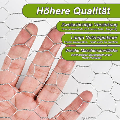 Kaninchendraht 0.4 x 12m – Verzinkter Maschendraht Zaun