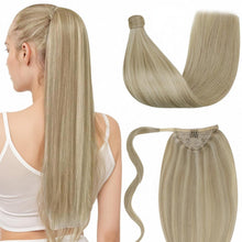 Echthaar Pferdeschwanz Blond Haarverlängerung Zopf 30cm