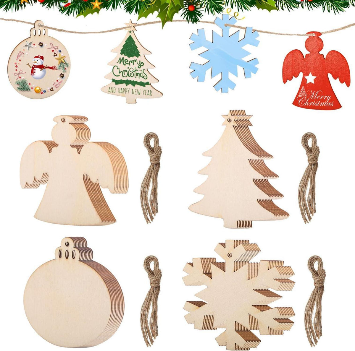 Holzanhänger Weihnachten Bemalen DIY Deko Kinder 40