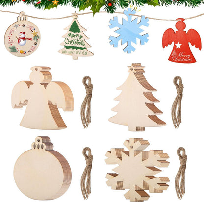 Holzanhänger Weihnachten Bemalen DIY Deko Kinder 40